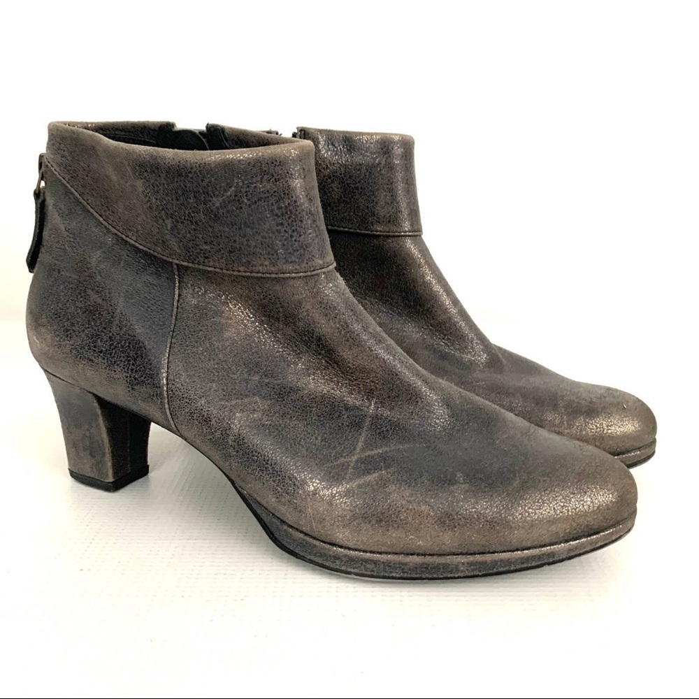 Paul Green metallic bronze ankle boot